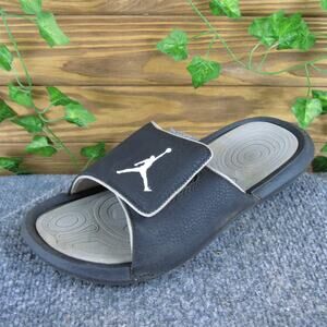 Jordan Slide Hydro 6 Boys‎ Y 7 Medium Sandal Black Synthetic Hook & Loop